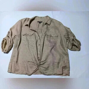 INC 💯 Linen button  down top. Ladies Size 2xl.